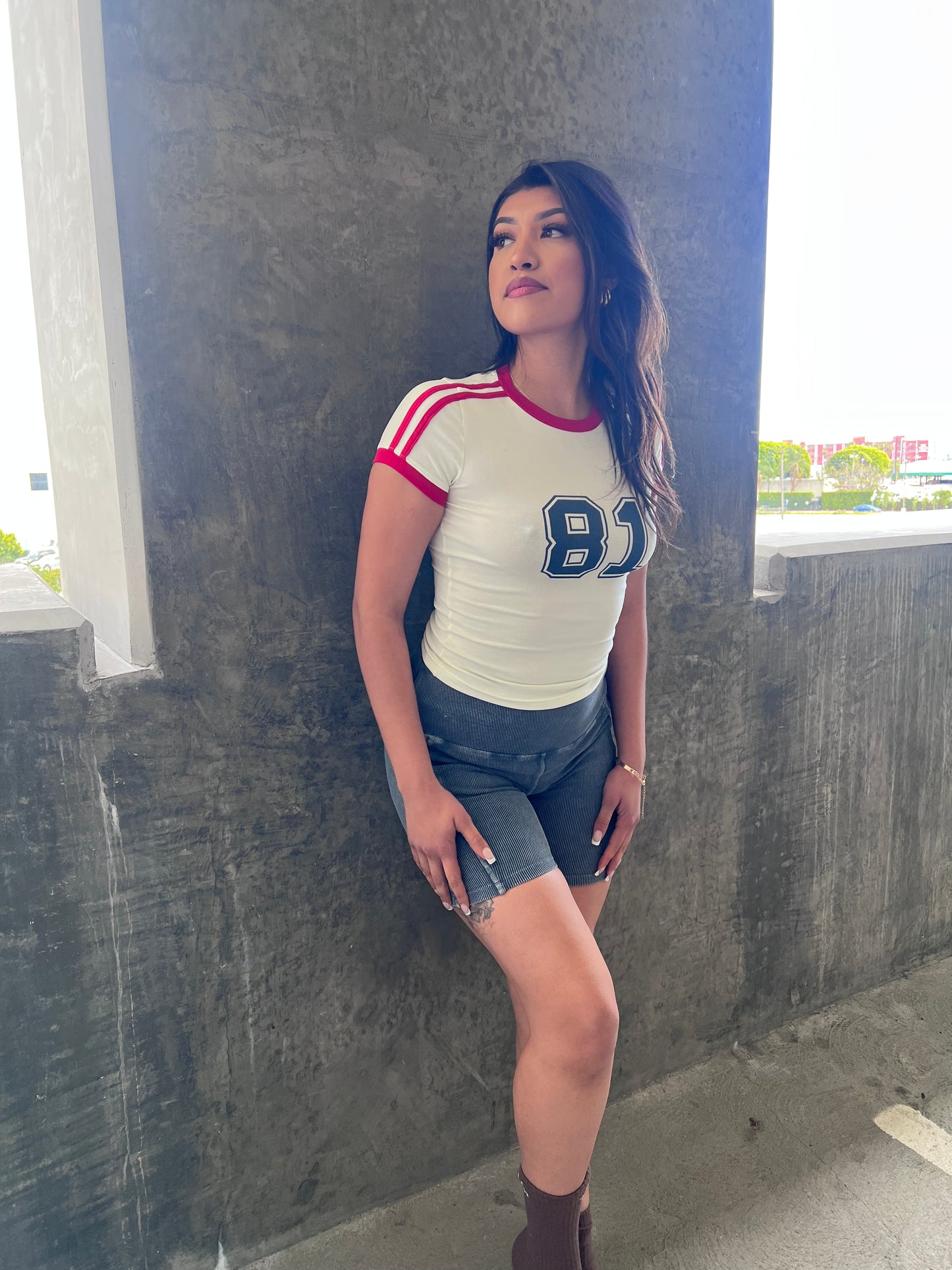 Washed Biker Shorts