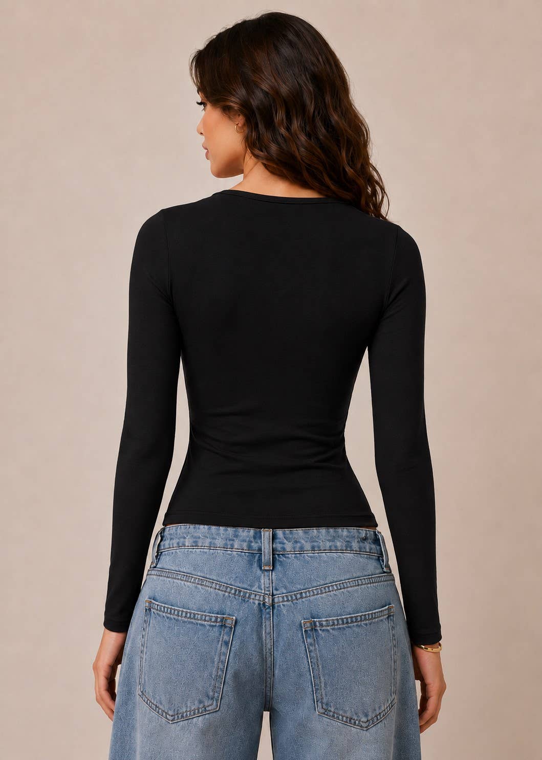 JT56670L - SWEETHEART NECK W/RUCHED LONG SLEEVE TOP