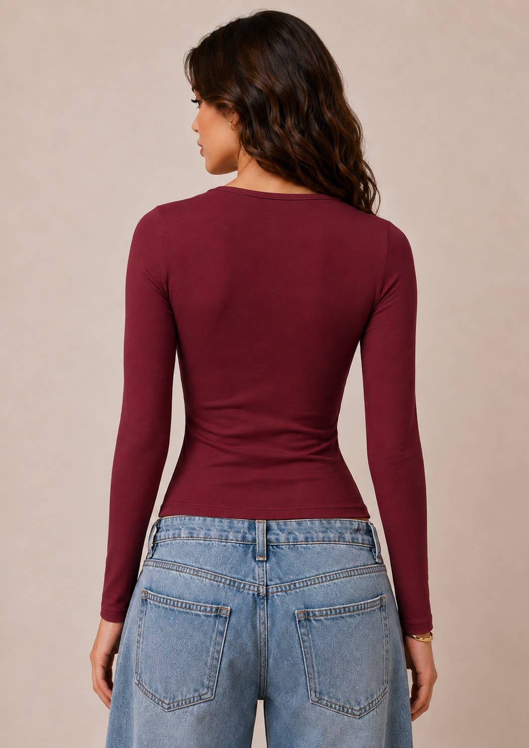 JT56670L - SWEETHEART NECK W/RUCHED LONG SLEEVE TOP