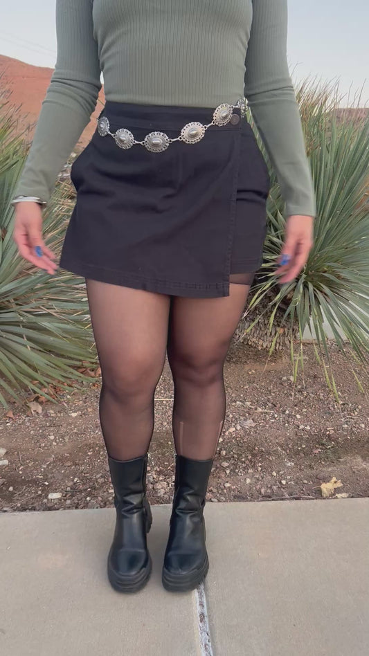 Velma Black Skort